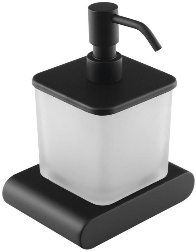 Dávkovač mýdla SAPHO FLORI dávkovač mýdla, černá mat/mléčné sklo RF019/15