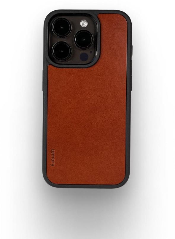 Kryt na mobil Lemory iPhone 15 Pro kožený kryt hnědý
