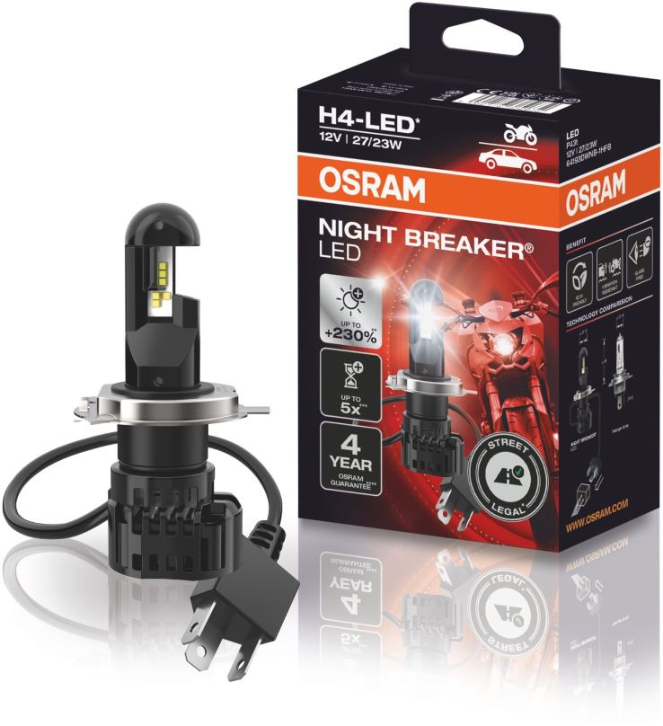 LED žárovka OSRAM NIGHT BREAKER LED H4 pro motocykly