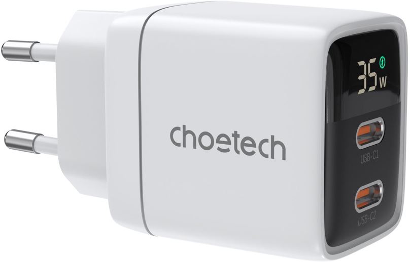 Nabíječka do sítě ChoeTech PD35W Dual Type-C GAN PD35W Wall Charger, white