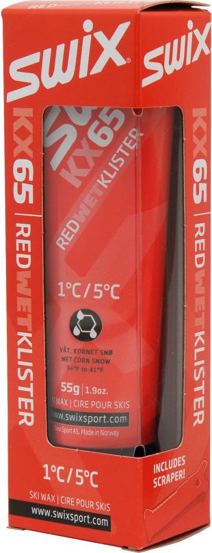 Lyžařský vosk Swix klistr KX65 červený 55g