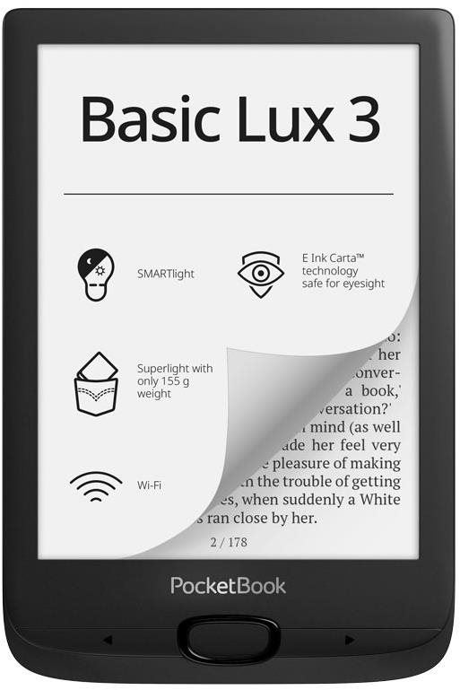 Elektronická čtečka knih PocketBook 617 Basic Lux 3 Ink Black, černý