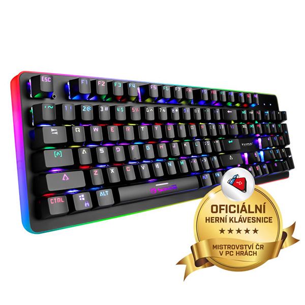 Herní klávesnice Marvo KG954G, černá, drátová (USB), US, mechanická, červené spínače, RGB podsvícení