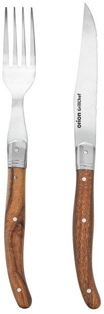 Sada příborů ORION Steak set nůž+vidlička nerez/dřevo