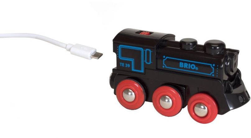Vláček Brio El. lokomotiva nabíjecí přes mini USB kabel