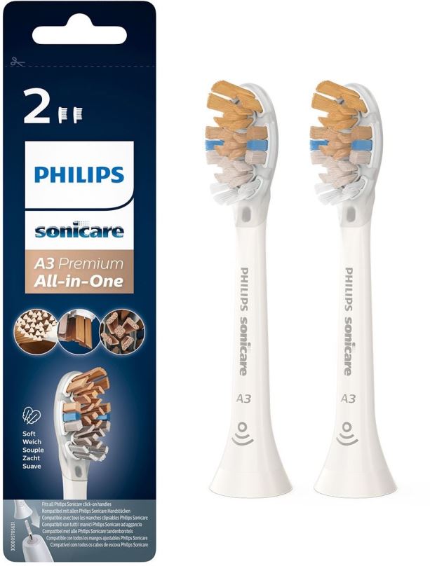 Náhradní hlavice k zubnímu kartáčku Philips Sonicare Premium All-in-One HX9092/10, 2 ks