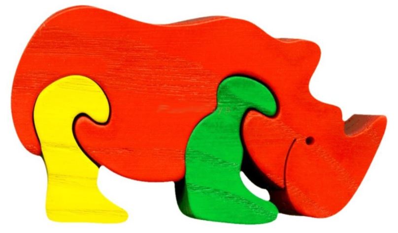 FAUNA Dřevěné puzzle Nosorožec malý