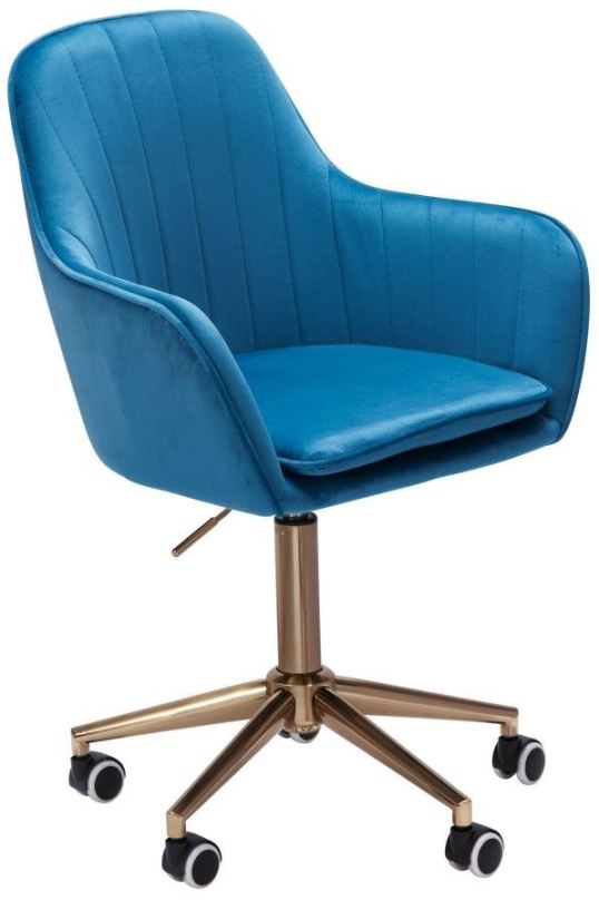 Kancelářská židle BRÜXXI Silen, samet, modrá