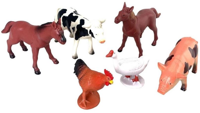 Figurky MaDe Zvířátka farma, 6 ks, 12,5 cm