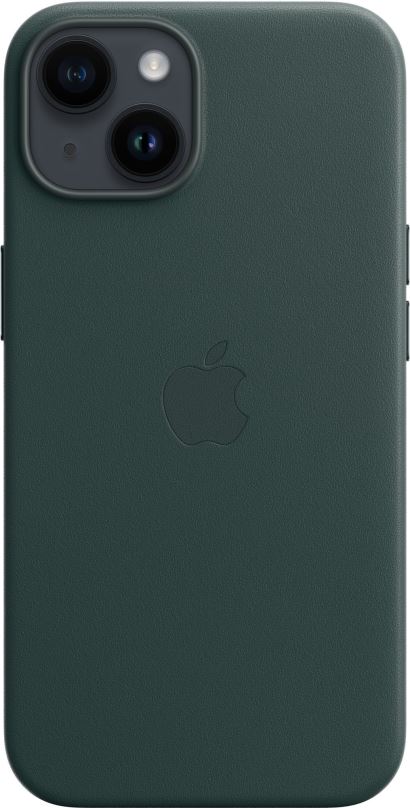 Kryt na mobil Apple iPhone 14 Kožený kryt s MagSafe piniově zelený
