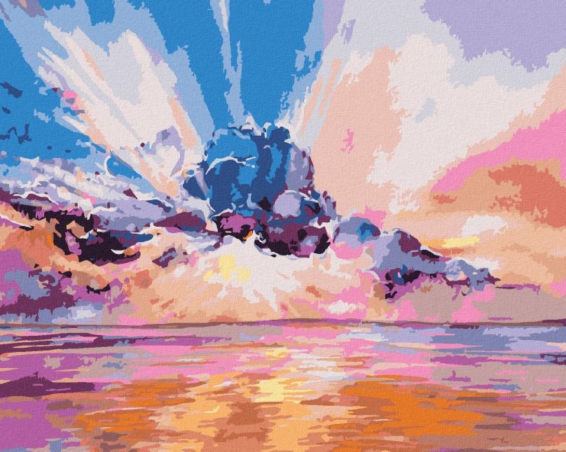 Malování podle čísel Růžový východ slunce, 40x50 cm, bez rámu a bez vypnutí plátna