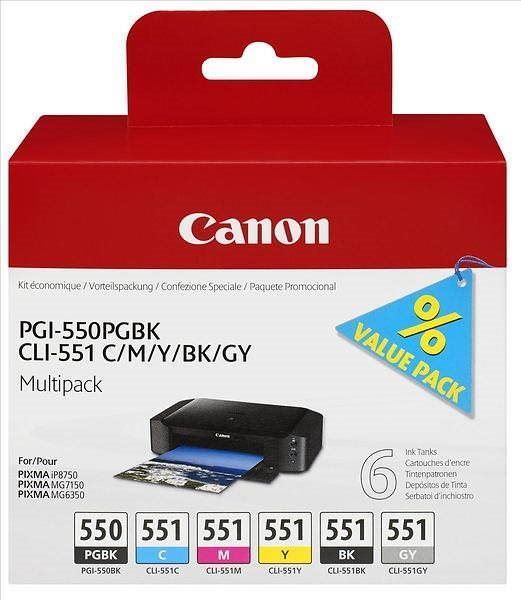 Cartridge Canon PGI-550/CLI-551 PGBK/C/M/Y/BK/GY Multi Pack