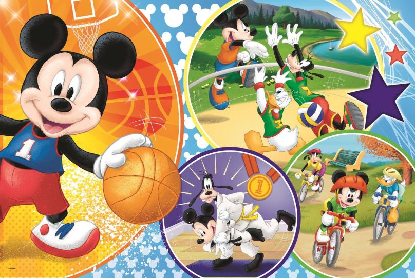 Puzzle Trefl Puzzle Mickey Mouse sportuje MAXI 24 dílků