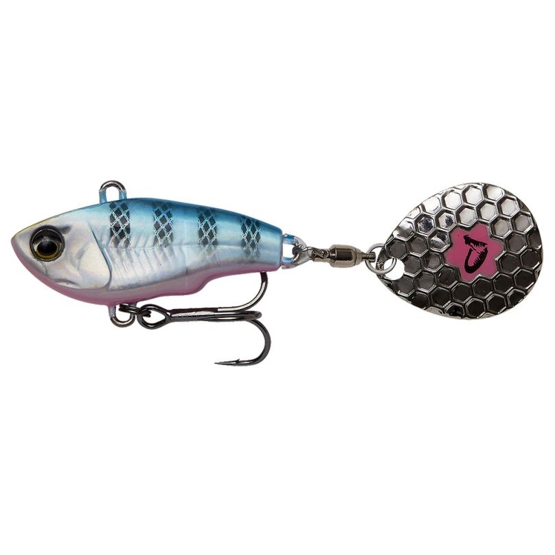 Savage Gear Wobler Fat Tail Spin 8cm 24g Sinking Blue Silver Pink