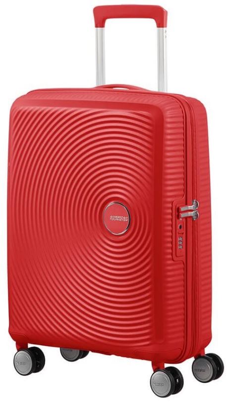 Cestovní kufr American Tourister Soundbox Spinner 55 EXP Coral Red