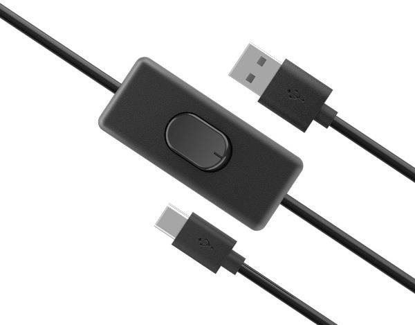 Datový kabel AKASA USB C napájecí kabel se switchem / AK-CBUB57-15BK