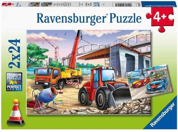 Puzzle Ravensburger 051571 Stavby a vozidla 2x24 dílků