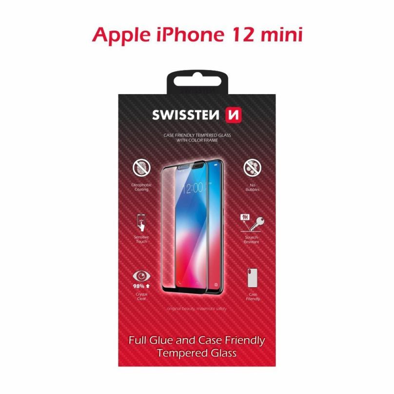 Ochranné sklo Swissten Case Friendly pro iPhone 12 mini