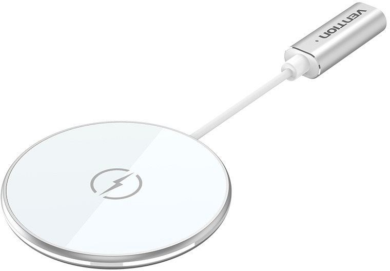 Bezdrátová nabíječka Vention Magnetic Wireless Charger 15W Ultra Thin 0.05m White + USB-C Cable 1m