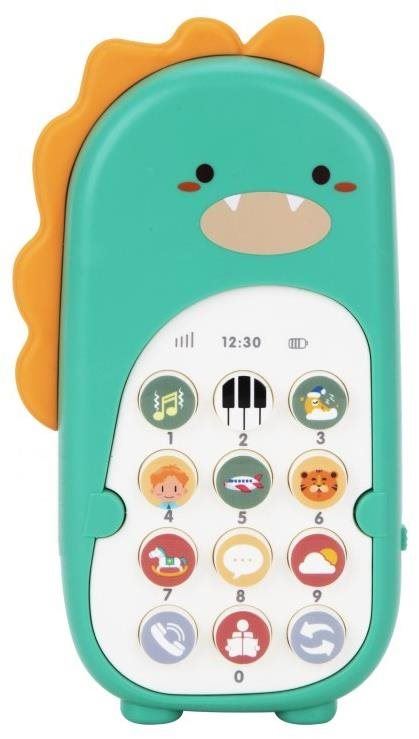 Interaktivní hračka eliNeli Dětský telefon dinosaurus, zelený