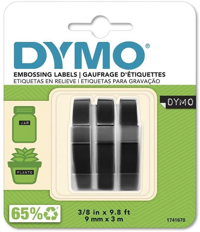 TZ páska Dymo 3D páska, černá, 1 blistr / 3 ks, 9 mm x 3 m