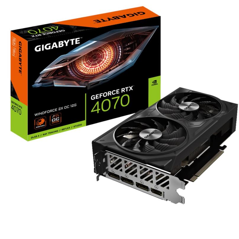 Grafická karta GIGABYTE GeForce RTX 4070 WINDFORCE 2X OC 12G