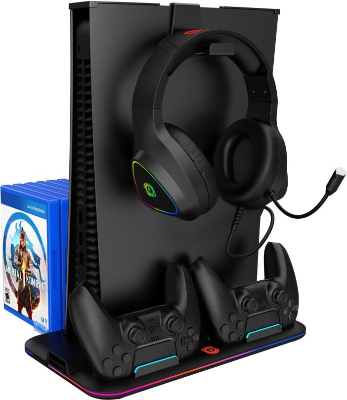 Stojan na herní konzoli Canyon multifunkční chladící stojan pro PS5, černý