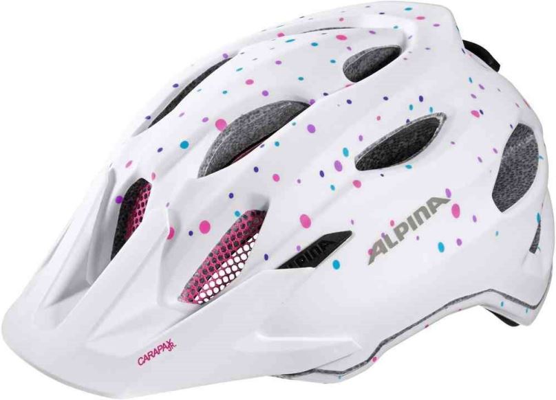 Helma na kolo Alpina Carapax Jr. white-polka dots M