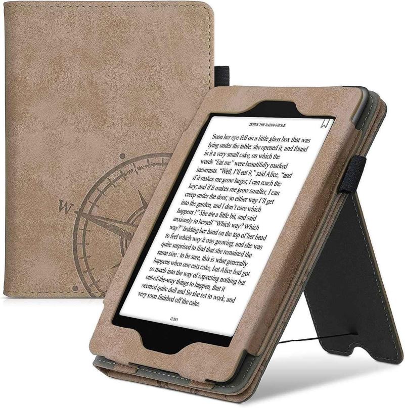 Pouzdro na čtečku knih KW Mobile - Navigational Compass - KW5626801 - Pouzdro pro Amazon Kindle Paperwhite 1/2/3 - hnědé