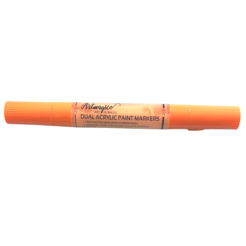 Artmagico Akrylový fix DUAL se dvěma hroty 1 KUS Barva: Tmavě oranžová