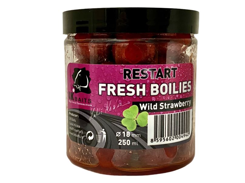 LK Baits Fresh Boilies Restart Wild Strawberry 250ml 18mm