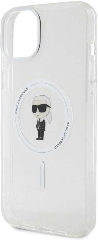 Kryt na mobil Karl Lagerfeld IML Ikonik MagSafe Zadní Kryt pro iPhone 15 Plus Transparent