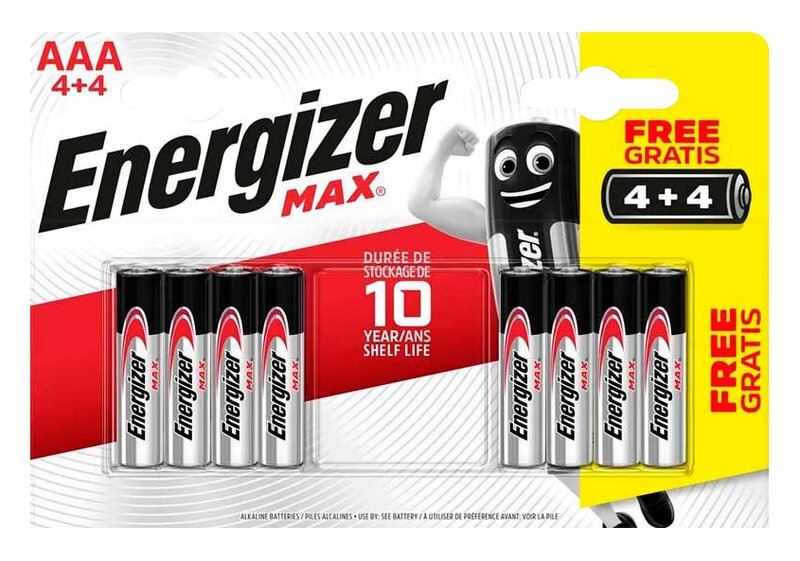 Jednorázová baterie Energizer Max AAA/LR03 Alkaline, 4 ks