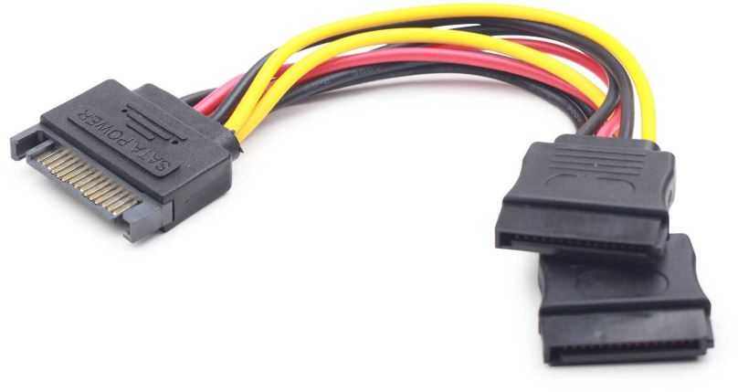 Napájecí kabel Gembird Cableexpert SATA napájecí na 2x SATA, rozdvojka, 0.15m