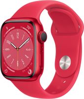 Chytré hodinky Apple Watch Series 8 41mm Červený hliník s červeným sportovním řemínkem