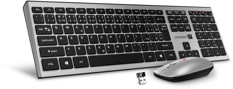 Set klávesnice a myši CONNECT IT CKM-9010-SL stříbrná - CZ/SK