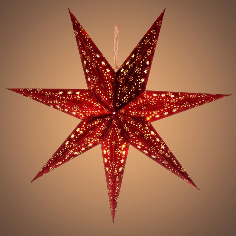 Svítící hvězda RETLUX RXL 338 hvězda červená 10LED WW