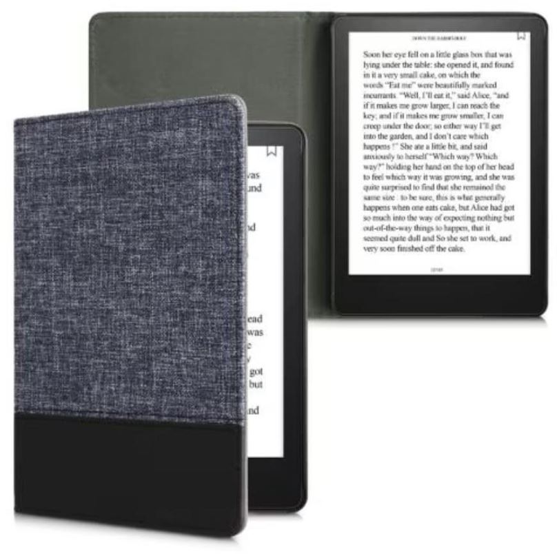 Pouzdro na čtečku knih KW Mobile - Leather And Canvas - KW5715717 - pouzdro pro Amazon Kindle Paperwhite 5 (2021) - modré,