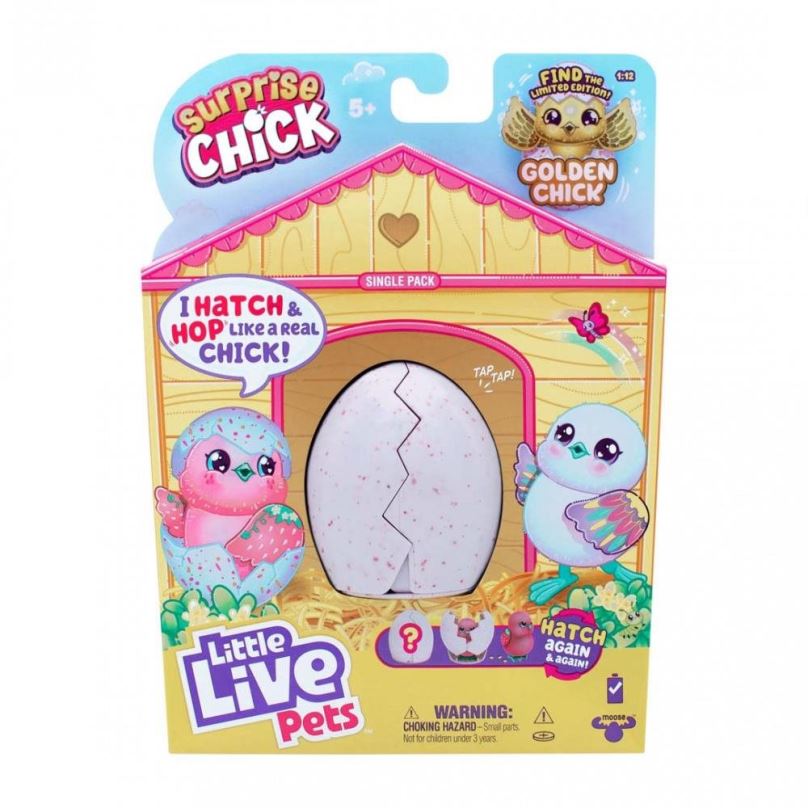 Interaktivní hračka Little Live Pets Chick Pink - růžové kuřátko