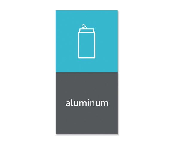 Simplehuman magnetický štítek na odpadkový koš - hliník "aluminium"