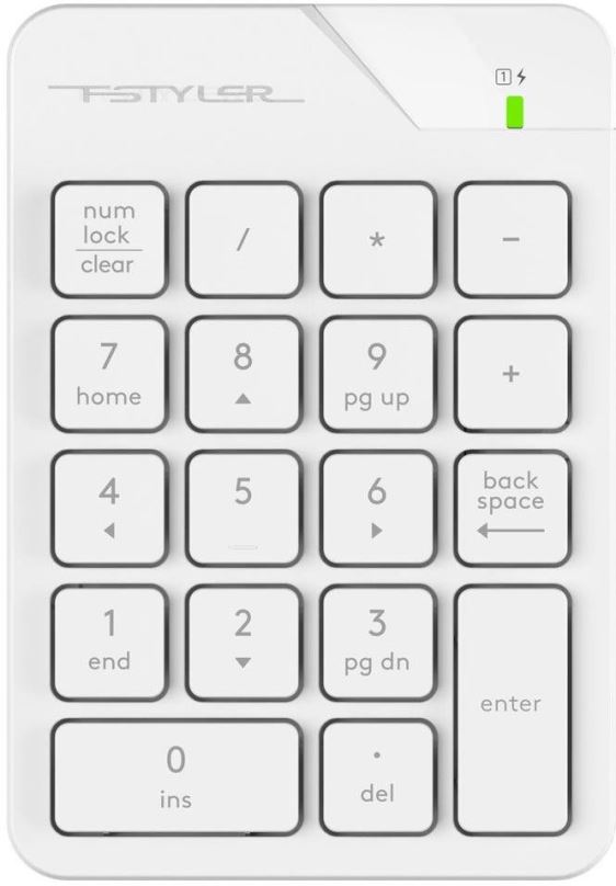 Numerická klávesnice A4tech FSTYLER, bílá