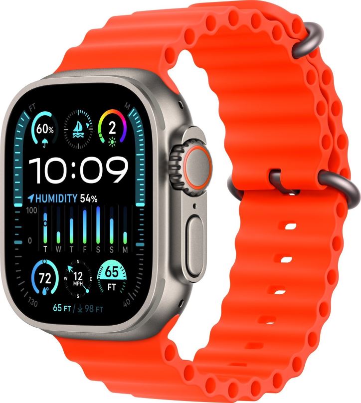 Chytré hodinky Apple Watch Ultra 2 49mm titanové pouzdro s oranžovým oceánským řemínkem