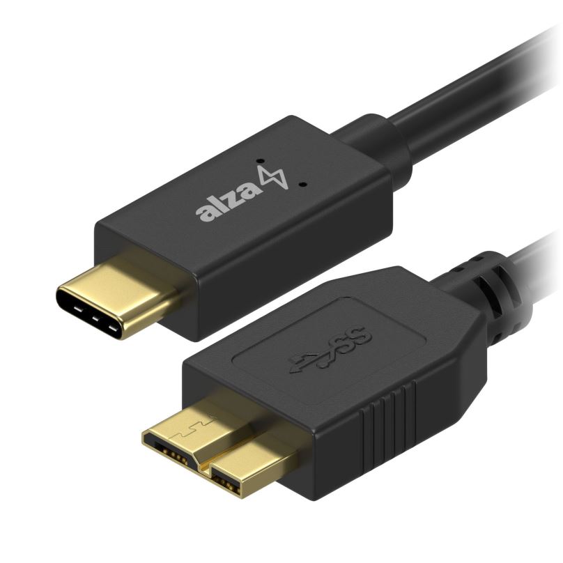 Datový kabel AlzaPower USB-C na Micro USB-B 3.2 Gen 1 0.5m černý