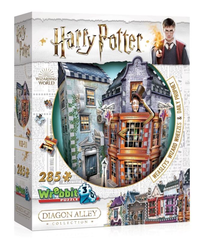 3D puzzle Wrebbit 3D puzzle Harry Potter: Kratochvílné a kouzelnické kejkle a Denní věštec 285 dílků