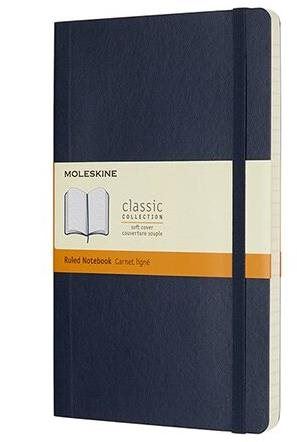 Zápisník MOLESKINE L, měkké desky, linkovaný, modrý