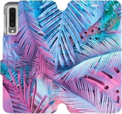 Kryt na mobil Flipové pouzdro na mobil Samsung Galaxy A7 2018 - MG10S Fialové a modré listy