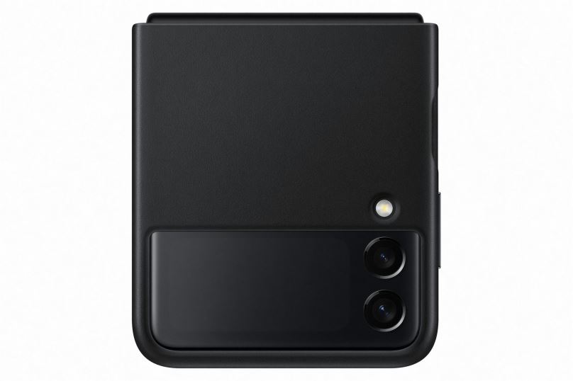 Kryt na mobil Samsung kožený zadní kryt pro Galaxy Z Flip3 černý