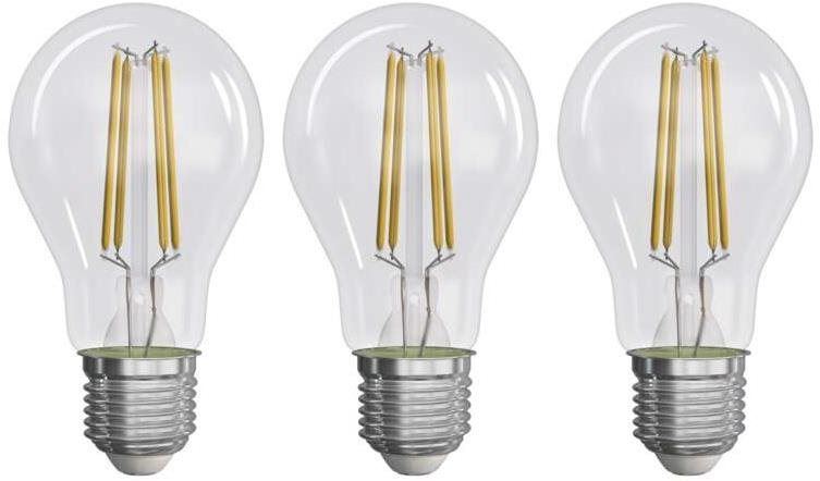 LED žárovka EMOS Filament A60 A CLASS / E27 / 5 W (75 W) / 1 060 lm / teplá bílá, 3 ks