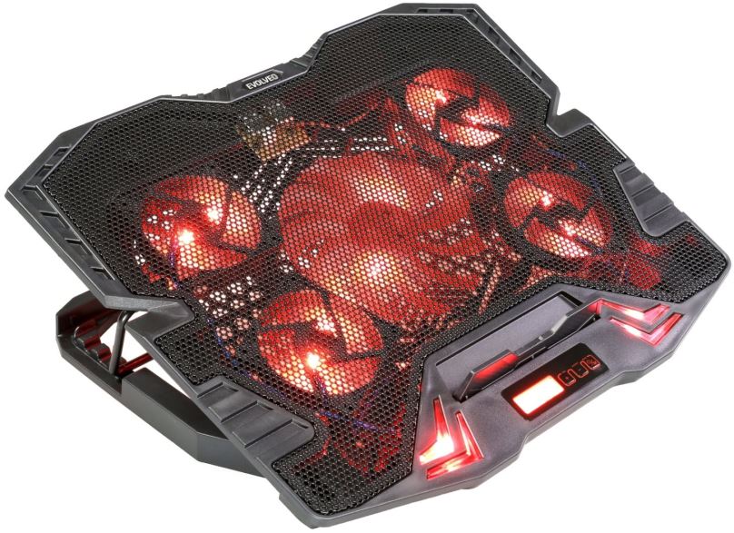 Chladící podložka pod notebook EVOLVEO Ania 5R, chladicí podstavec pro notebook, červené podsvícení