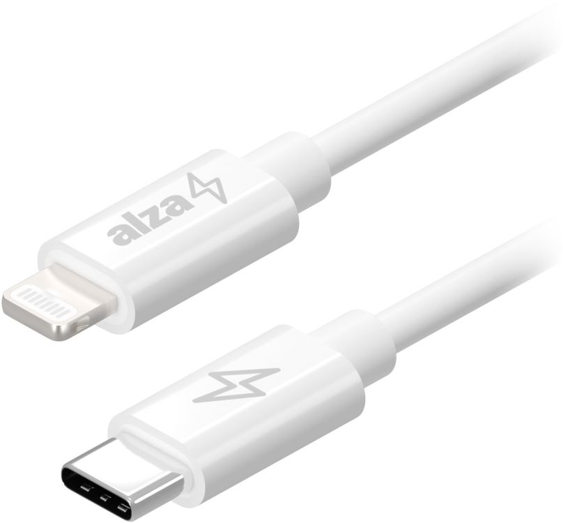 Datový kabel AlzaPower Core USB-C to Lightning MFi 1m bílý